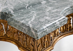 Pair of Giltwood Italian Marble Top Console Tables