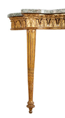 Pair of Giltwood Italian Marble Top Console Tables