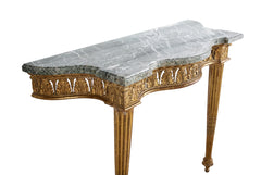 Pair of Giltwood Italian Marble Top Console Tables