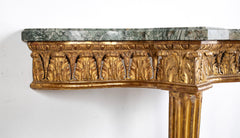 Pair of Giltwood Italian Marble Top Console Tables