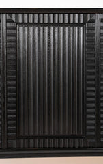 Swedish Black Lacquer Three Door Cabinet Attributed to Oscar Nilsson