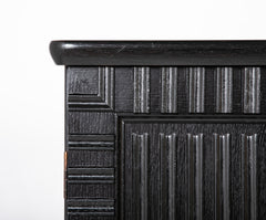 Swedish Black Lacquer Three Door Cabinet Attributed to Oscar Nilsson