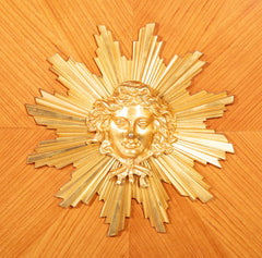 Jean Pascaud Blond Mahogany Credenza with Ormolu Sun Masks by Vadim Androusou