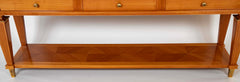 Jean Pascaud Blond Mahogany Credenza with Ormolu Sun Masks by Vadim Androusou