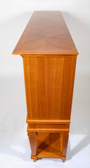 Jean Pascaud Blond Mahogany Credenza with Ormolu Sun Masks by Vadim Androusou