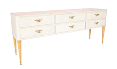 A Paolo Buffa Blond Credenza with Rose Mirror Top