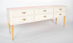 A Paolo Buffa Blond Credenza with Rose Mirror Top