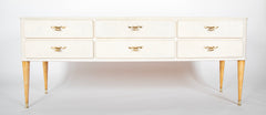 A Paolo Buffa Blond Credenza with Rose Mirror Top