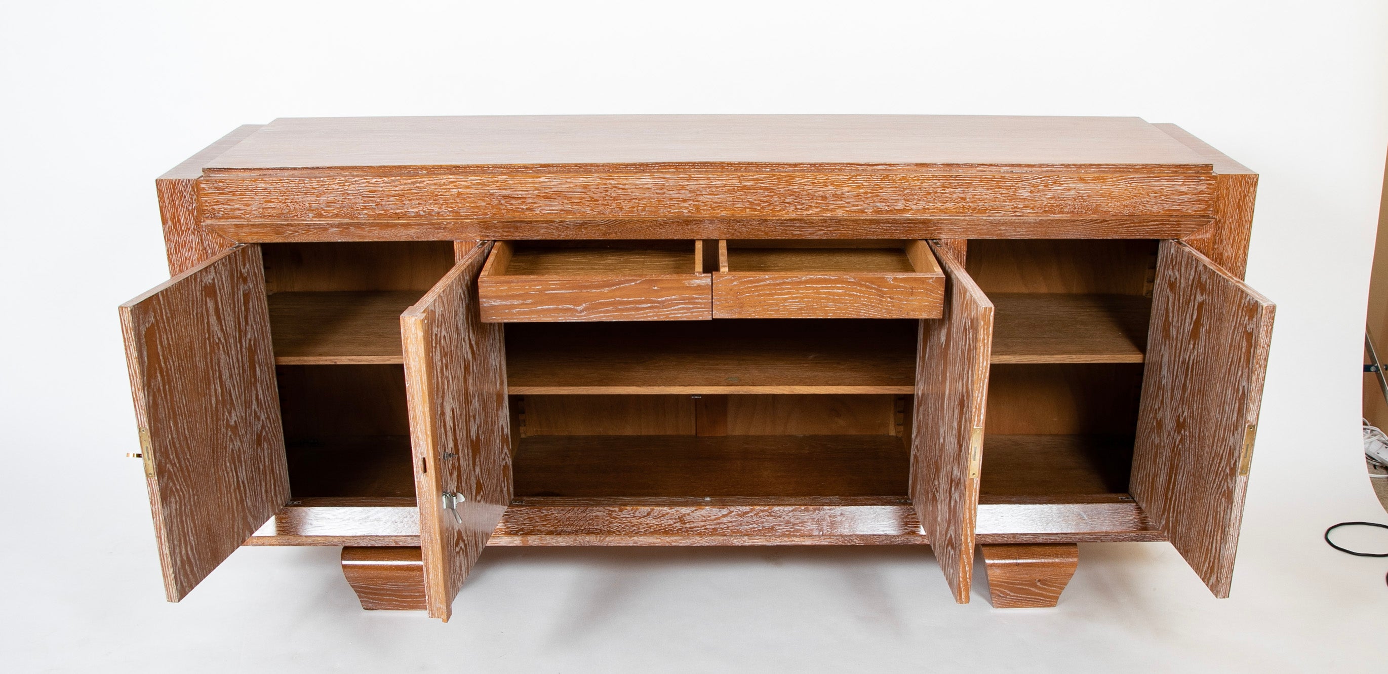 A Mid-Century French Cerused Oak Sideboard