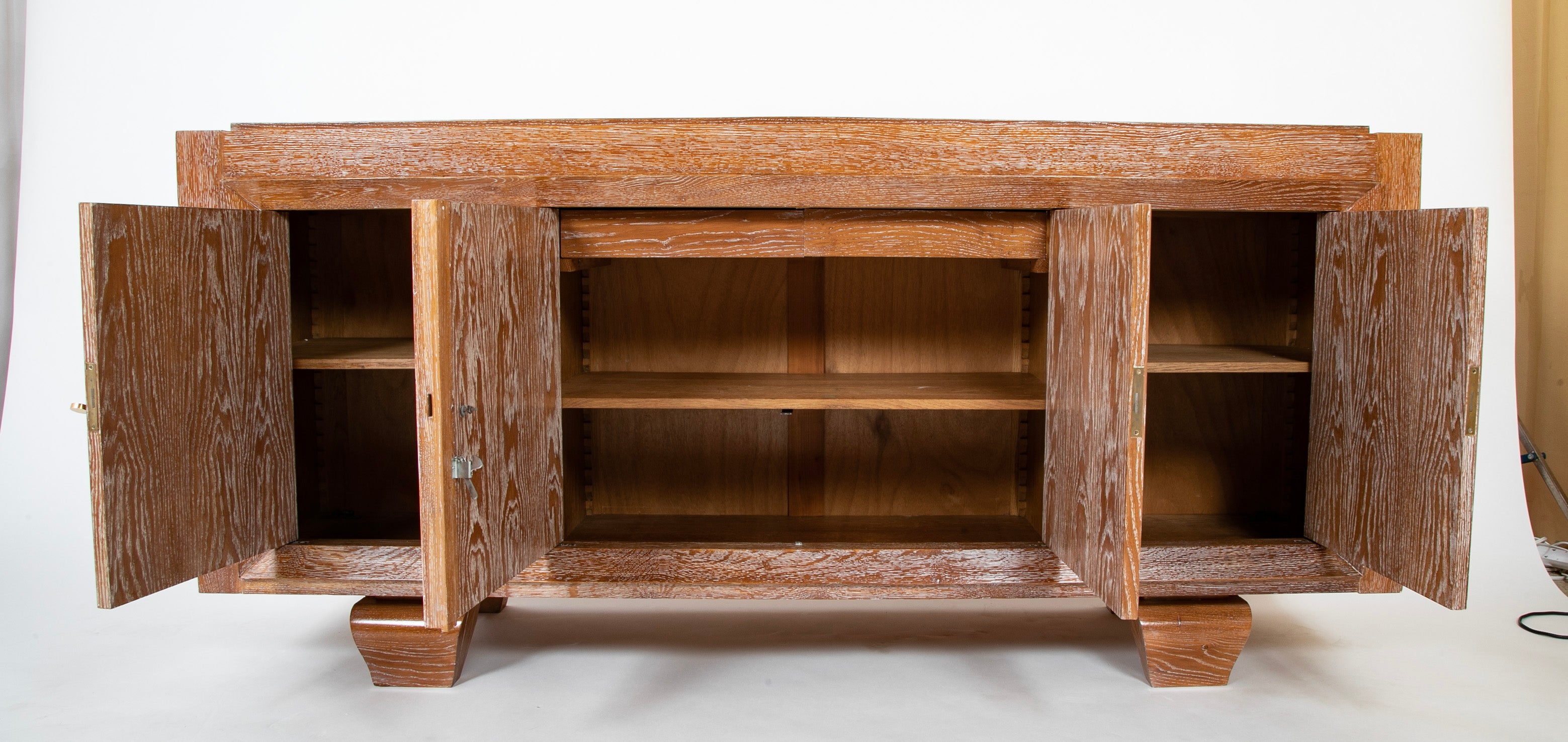 A Mid-Century French Cerused Oak Sideboard
