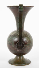 Two Double Handled Swedish Patinated Bronze & Copper Vases