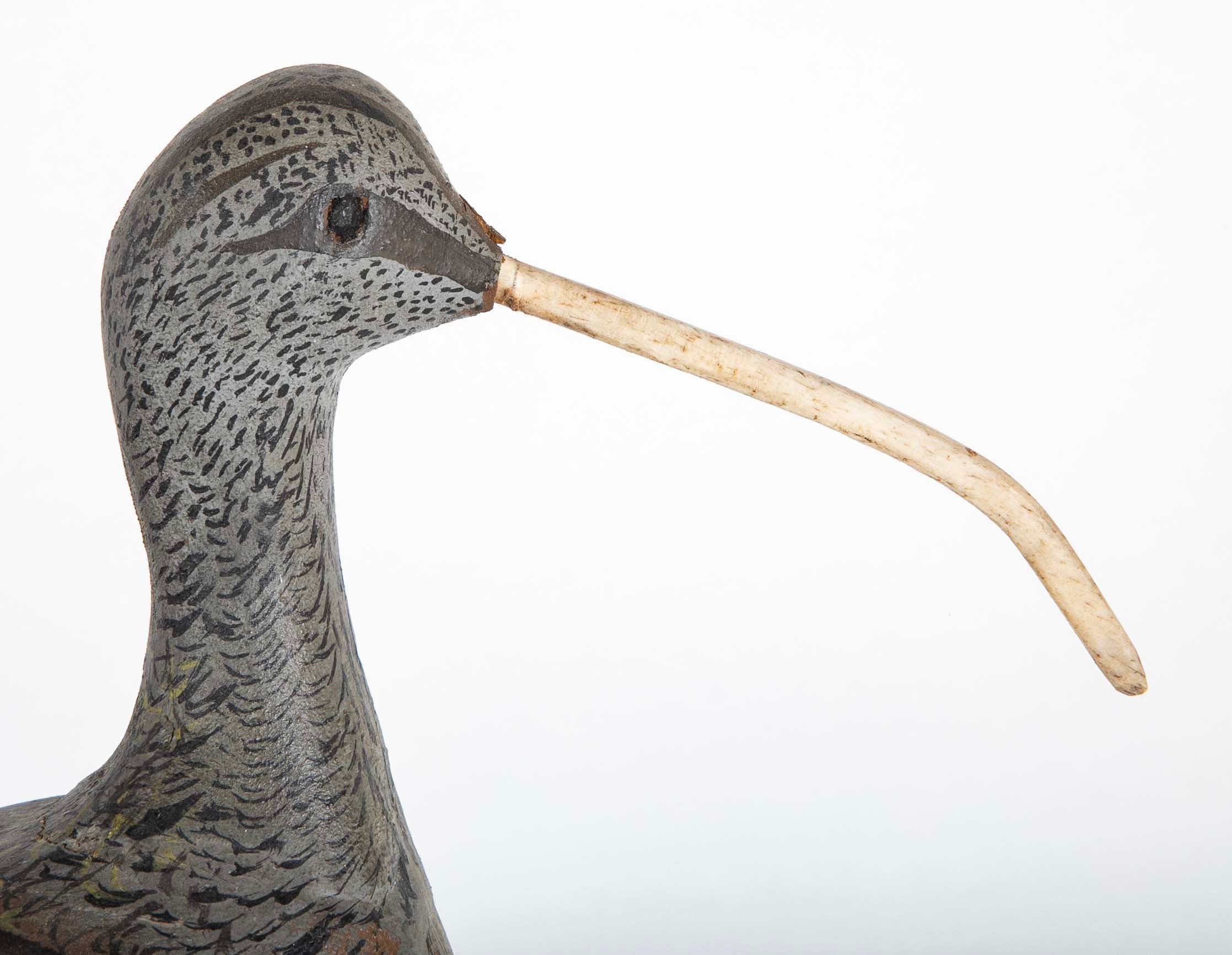 Early 20th Century Curlew Decoy by Chief Eugene Cuffee, Shinnecock Reservation, NY