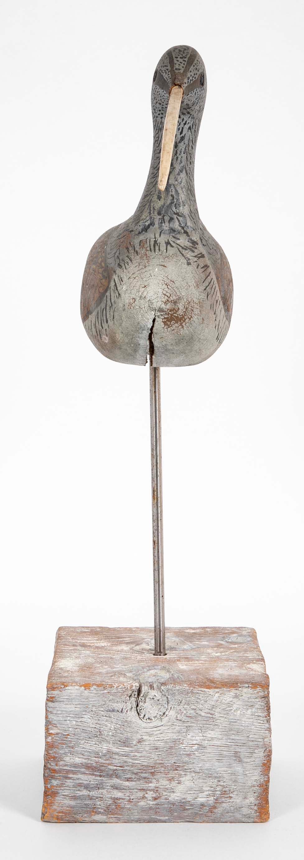 Early 20th Century Curlew Decoy by Chief Eugene Cuffee, Shinnecock Reservation, NY