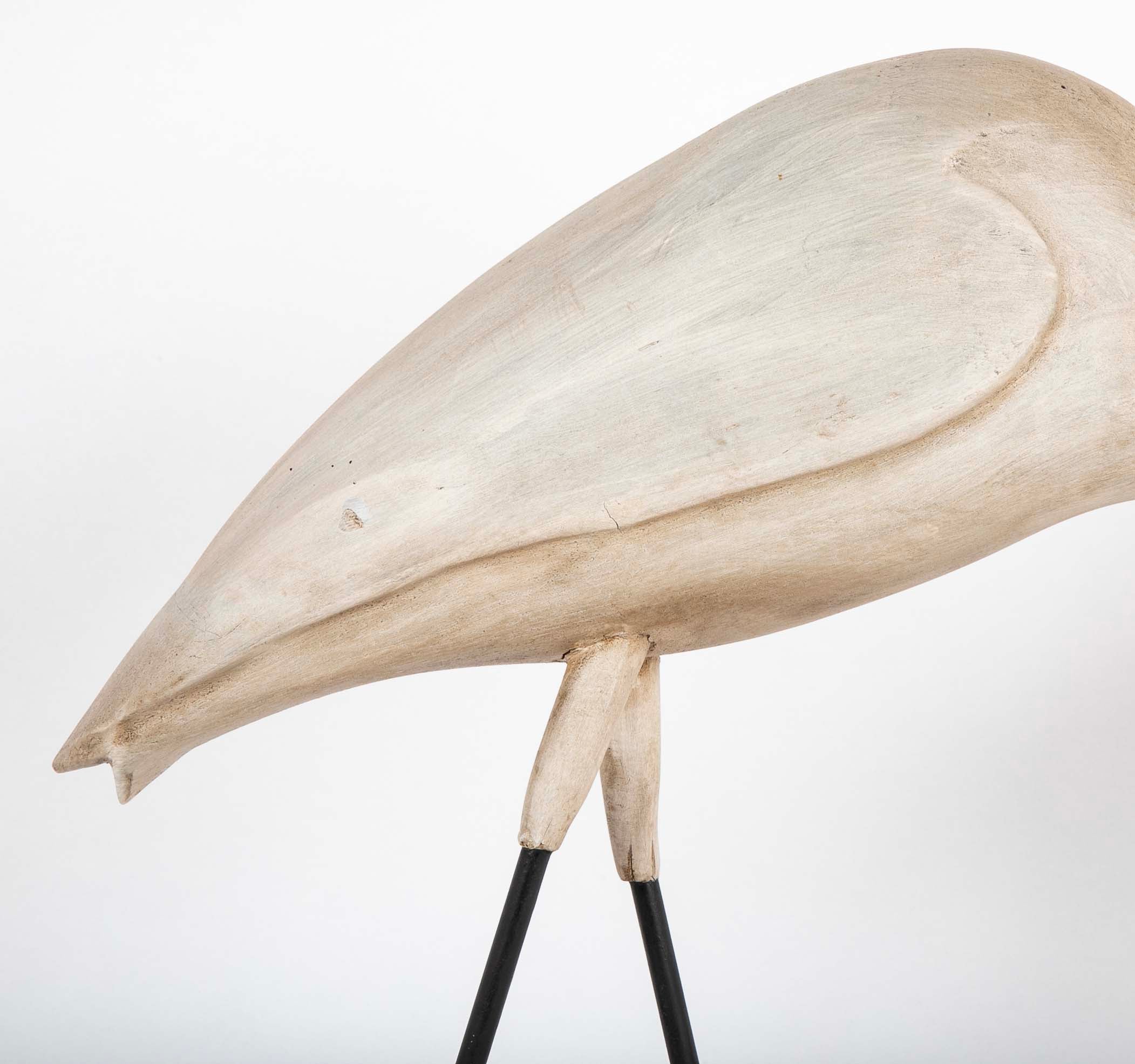 Life Size Hand Carved Snowy Egret by Bob Mosher of Hingham Decoys