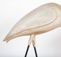 Life Size Hand Carved Snowy Egret by Bob Mosher of Hingham Decoys