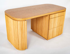 Karl Springer Style Pencil Reed Executive Desk