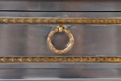 John Vesey Two Drawer Stainless Steel, Brass and Leather Desk