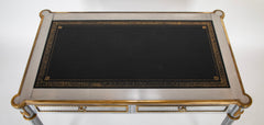 John Vesey Two Drawer Stainless Steel, Brass and Leather Desk