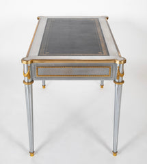 John Vesey Two Drawer Stainless Steel, Brass and Leather Desk