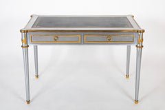 John Vesey Two Drawer Stainless Steel, Brass and Leather Desk