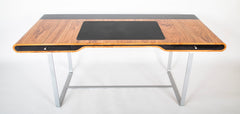 Olive Wood & Black Lacquer Desk Designed by Aymeric Lefort