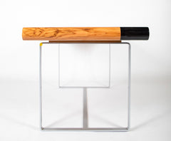 Olive Wood & Black Lacquer Desk Designed by Aymeric Lefort