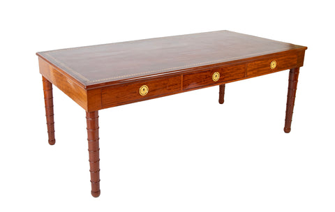 Louis Philippe Six Drawer Leather Top Partner's Writing Desk