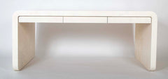 White Lacquered Goat Skin Desk by Karl Springer