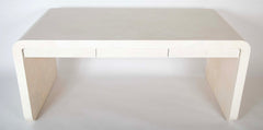 White Lacquered Goat Skin Desk by Karl Springer