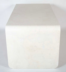 White Lacquered Goat Skin Desk by Karl Springer