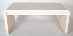 White Lacquered Goat Skin Desk by Karl Springer