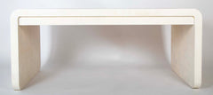 White Lacquered Goat Skin Desk by Karl Springer