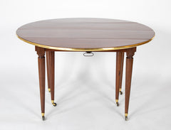 Louis XVI Style Mahogany Extension Dining Table with Four Leaves