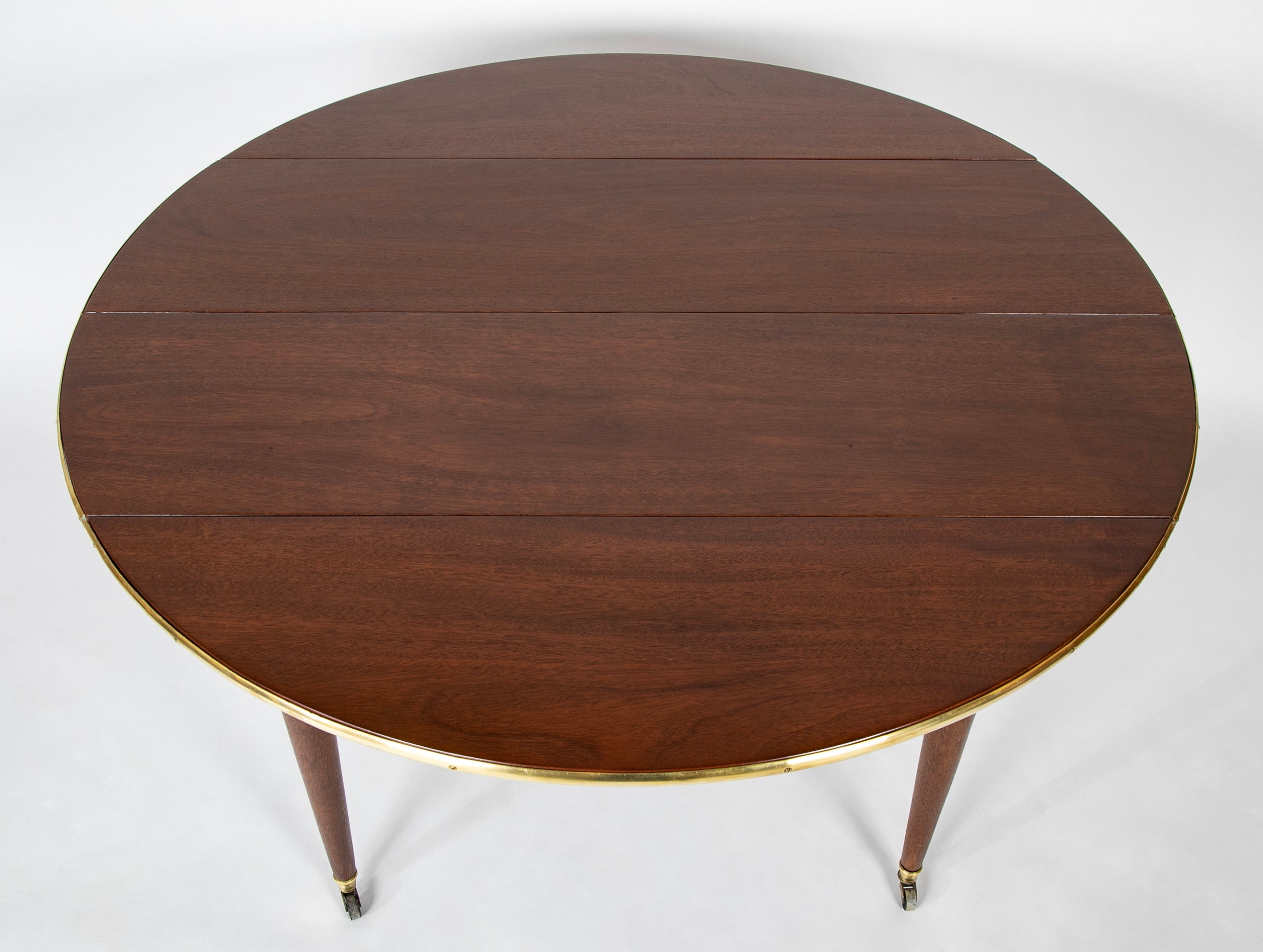 Louis XVI Style Mahogany Extension Dining Table with Four Leaves