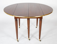 Louis XVI Style Mahogany Extension Dining Table with Four Leaves