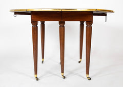 Louis XVI Style Mahogany Extension Dining Table with Four Leaves