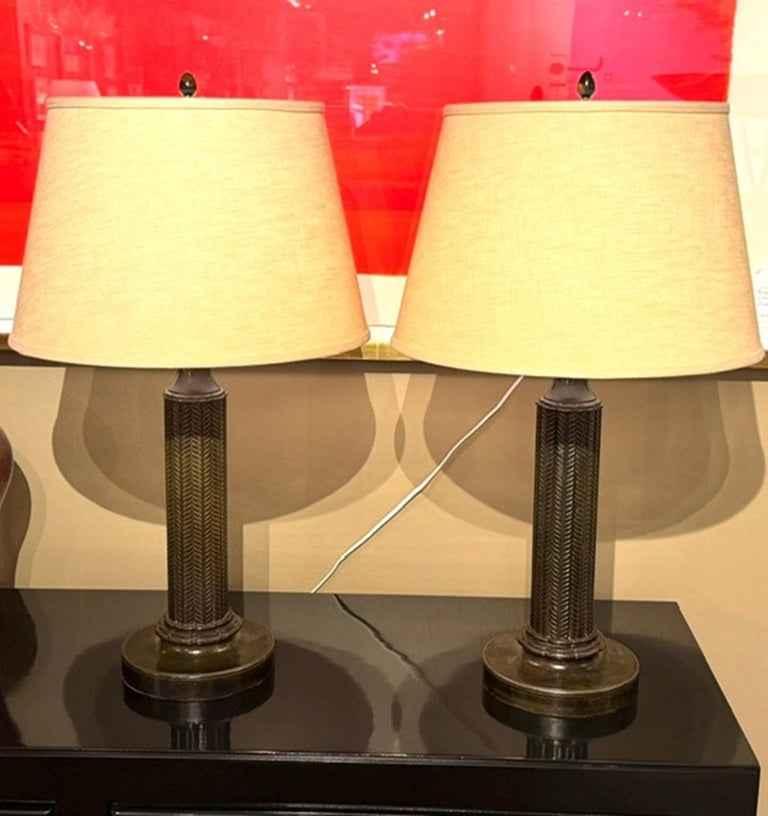 Pair of Just Andersen "Kolonne" Table Lamps