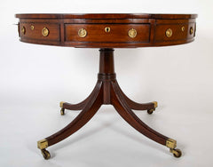 Regency Leather Top Drum Table