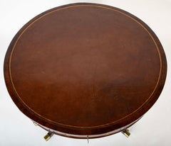 Regency Leather Top Drum Table