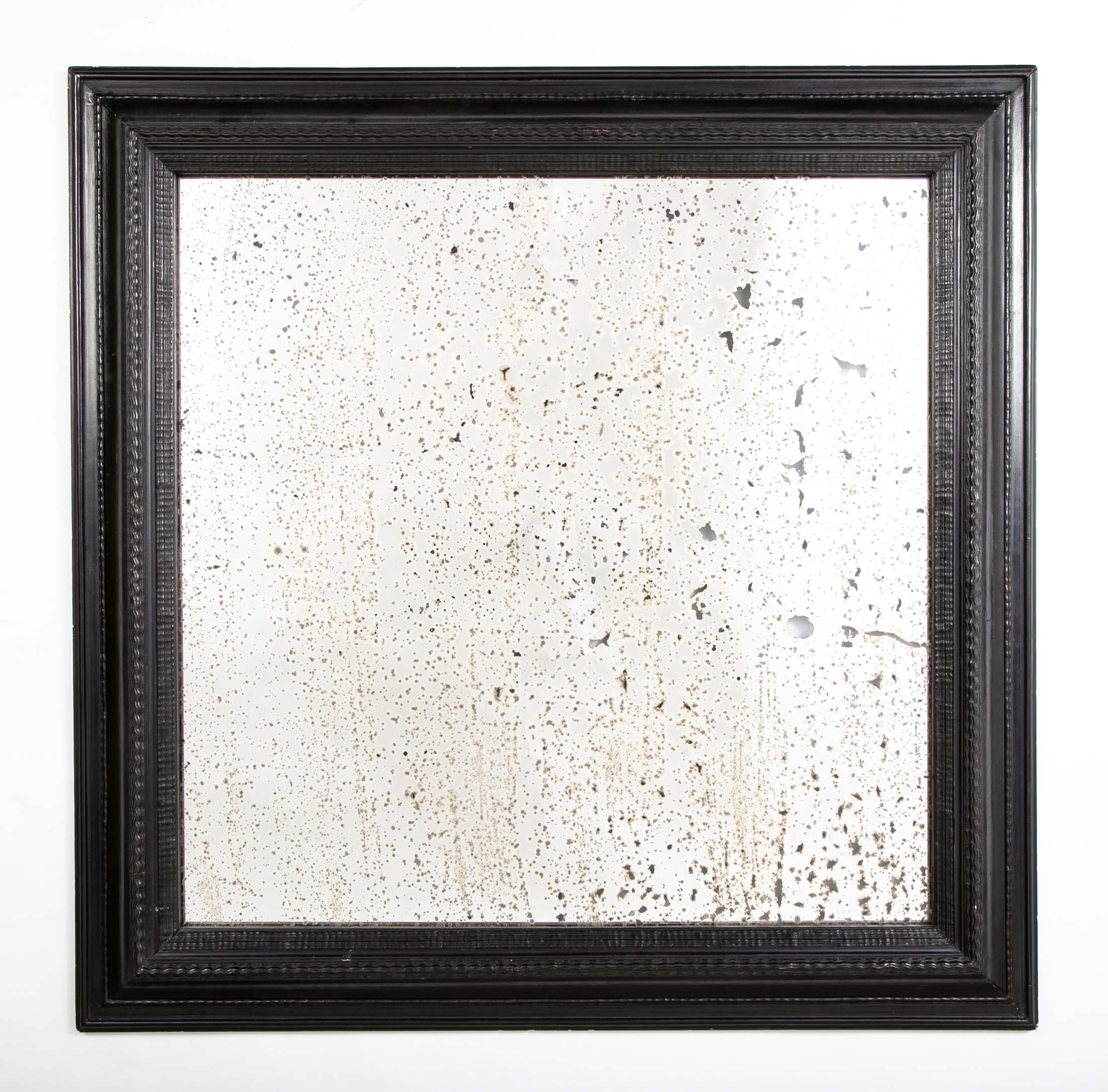 A Late 19th Century Dutch Ebonized Ripple Mirror