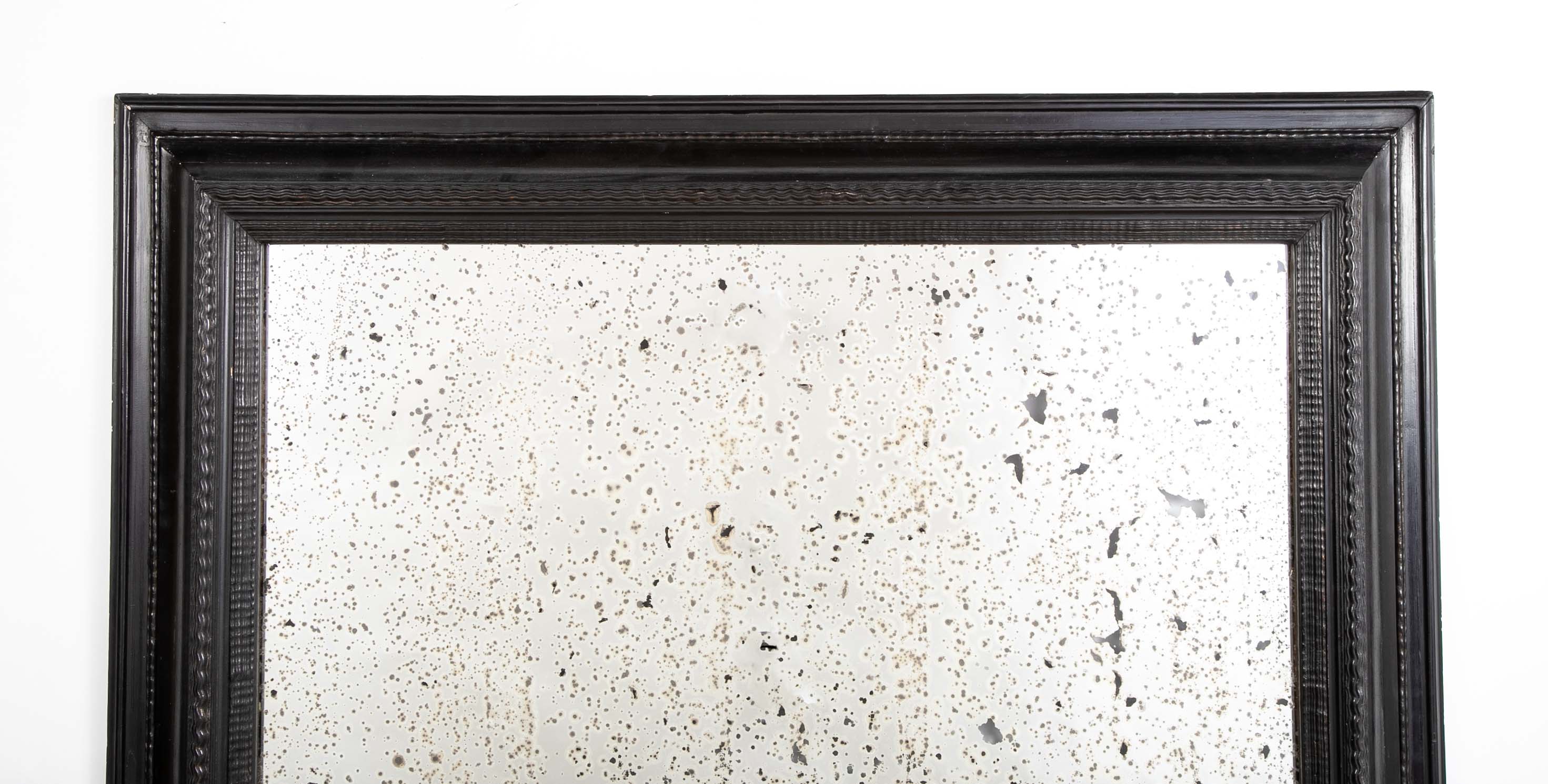 A Late 19th Century Dutch Ebonized Ripple Mirror