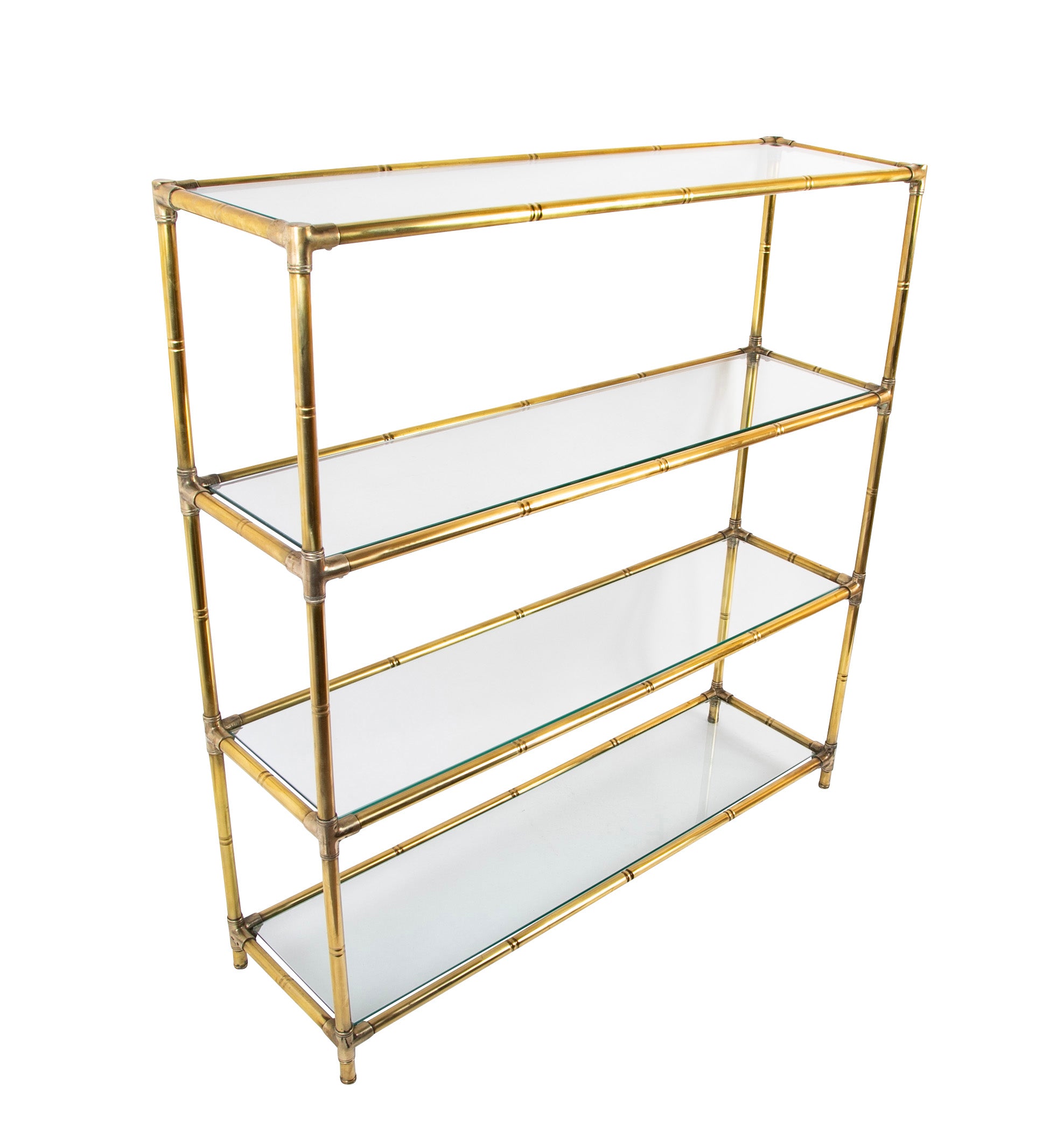 A Brass Bamboo Form Etagere