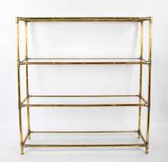 A Brass Bamboo Form Etagere