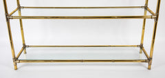 A Brass Bamboo Form Etagere