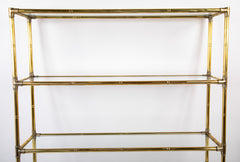 A Brass Bamboo Form Etagere