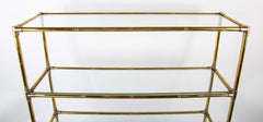 A Brass Bamboo Form Etagere