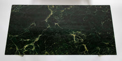 Green Painted Faux Marble Top Low Tables