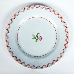 Pair of Famille Rose Chinese Export Porcelain Plates