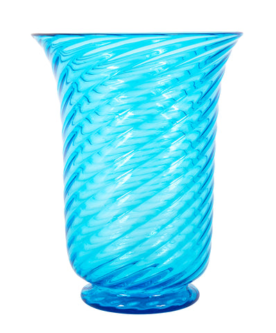 1930's Steuben Blue Swirl Glass Vase