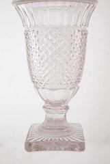 Lidded Glass Covered Urn in Antique Diamond Pattern